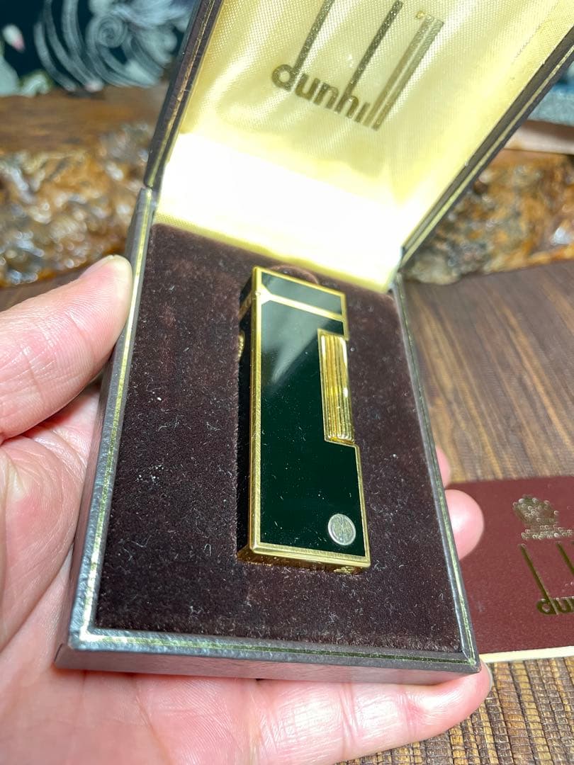 Y*A様 Dunhill ダンヒル ガスライター ブラック×ゴールド ローラー式