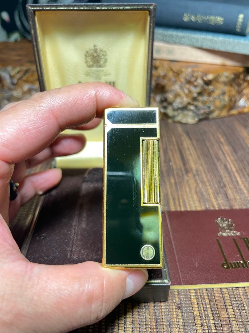 Y*A様 Dunhill ダンヒル ガスライター ブラック×ゴールド ローラー式