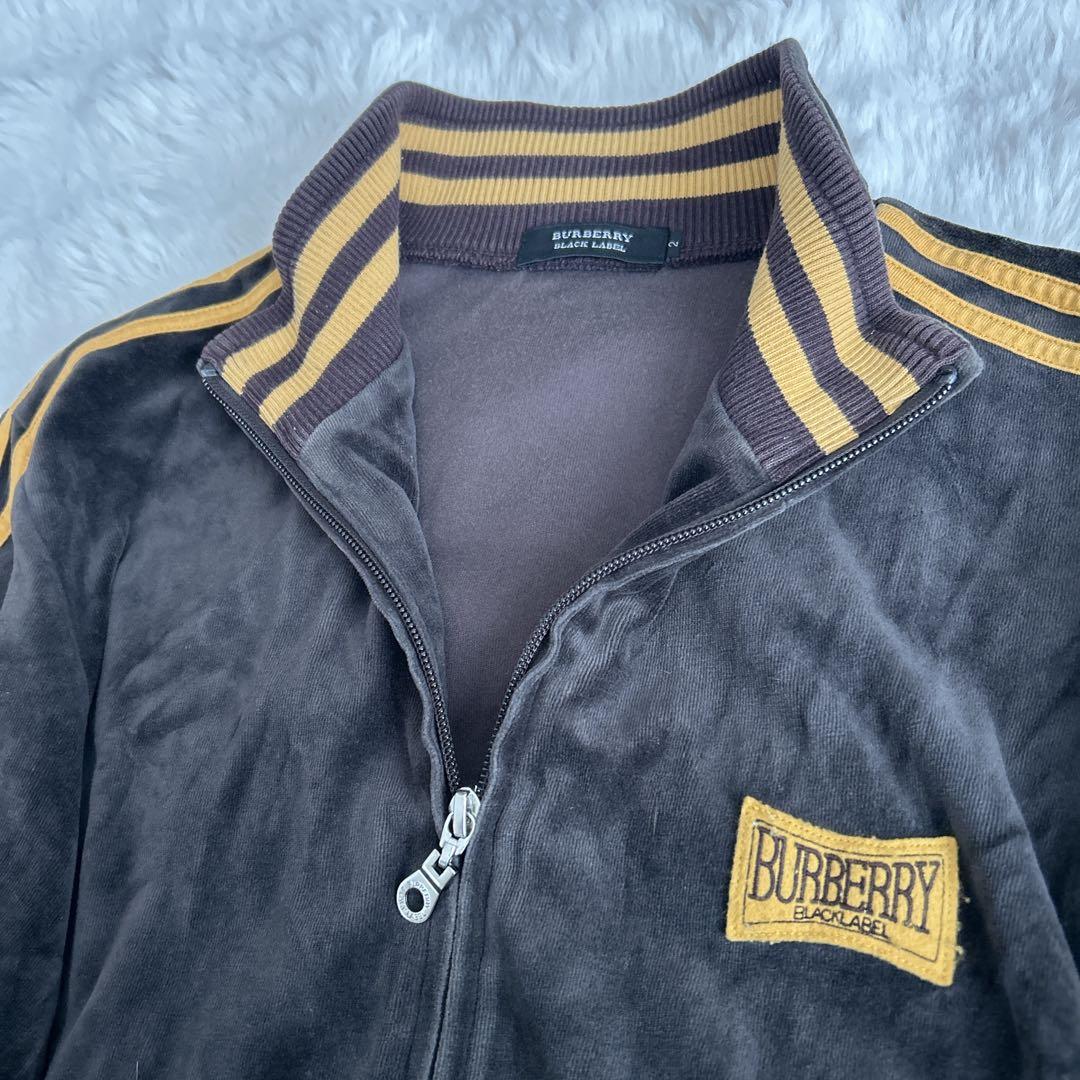 バーバリーブラックレーベル★ベロア トラックジャケット ブラウン
