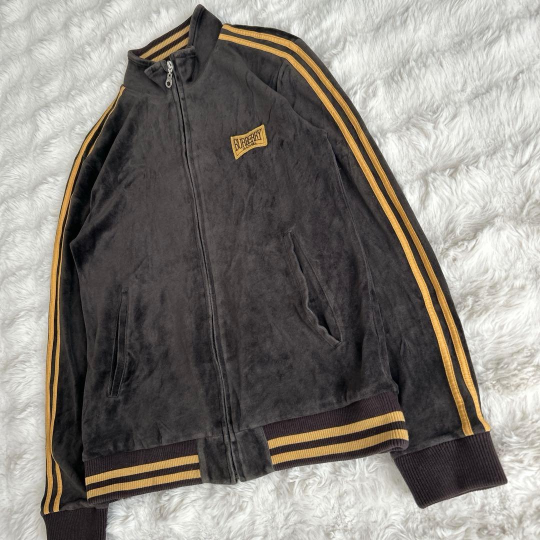 バーバリーブラックレーベル★ベロア トラックジャケット ブラウン