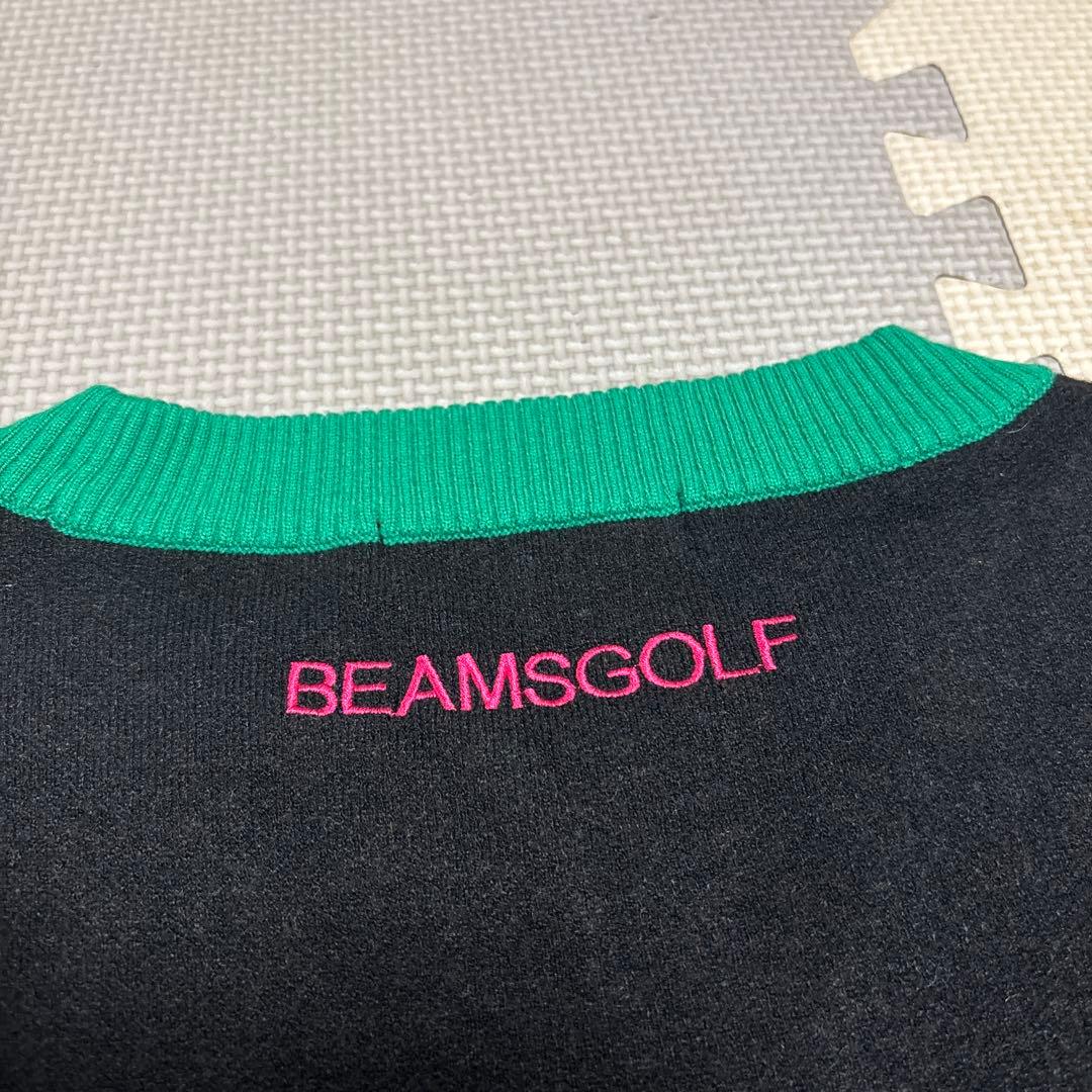 BEAMS GOLF ストリートアート ニット セーター 冬ゴルフ 黒