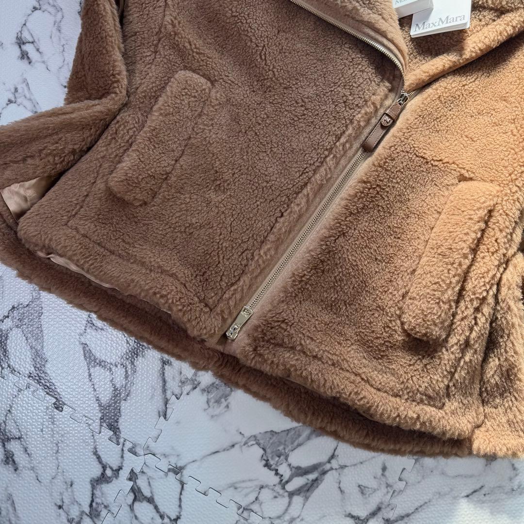 タグ付き◎マックスマーラ　テディベアコート　ケープ　ポンチョ　キャメル　白タグ