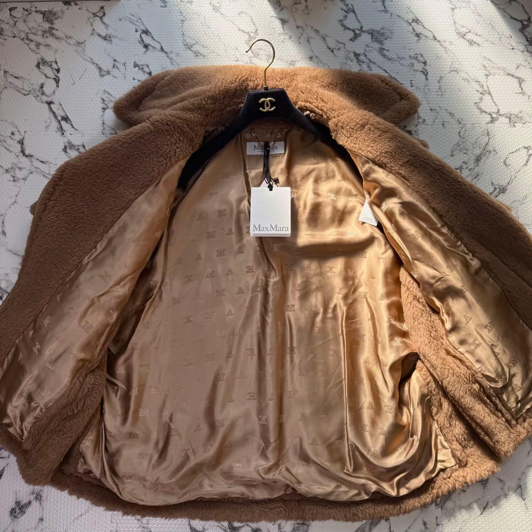 タグ付き◎マックスマーラ　テディベアコート　ケープ　ポンチョ　キャメル　白タグ