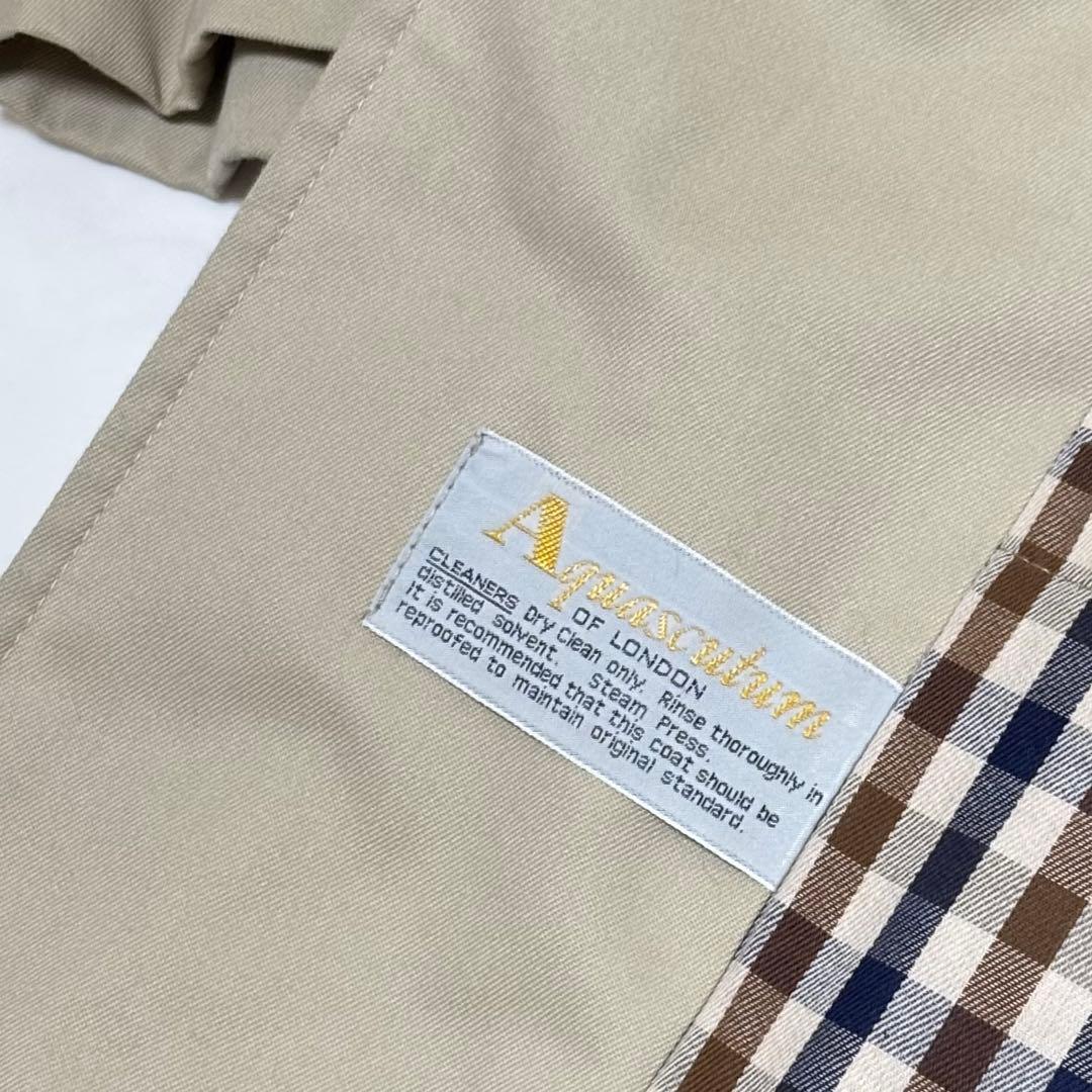 【美品】 アクアスキュータム トレンチコート ラグランスリーブ ロング丈