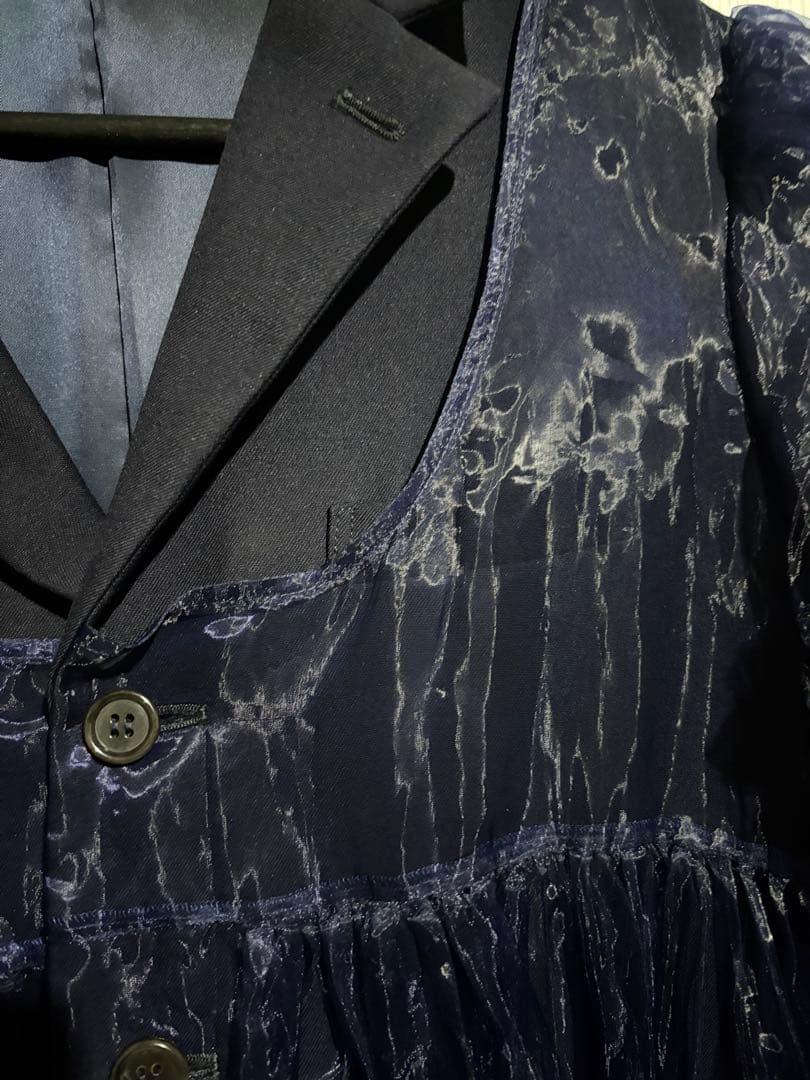 オーガンジードッキングウールコート