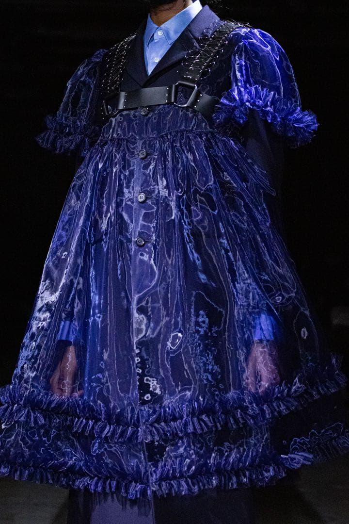 オーガンジードッキングウールコート