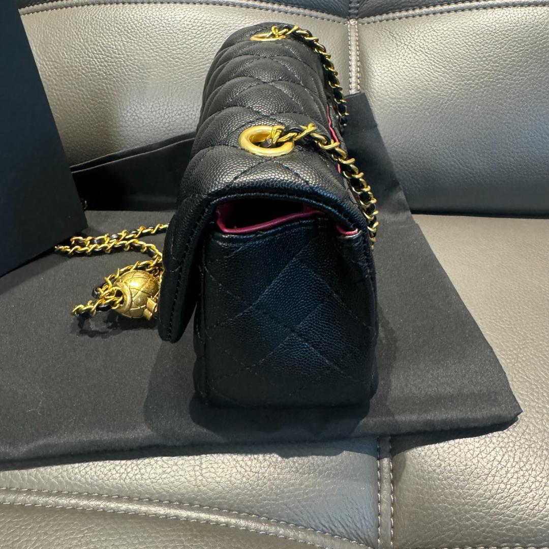 ブラック キルティング ショルダーバッグ