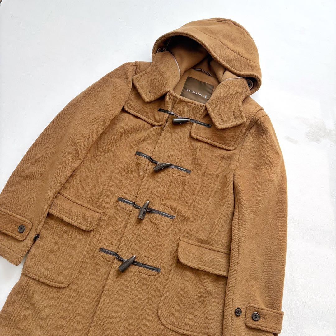 美品✨マッキントッシュ　ロングダッフルコート　ヘリンボーン　キャメルブラウン