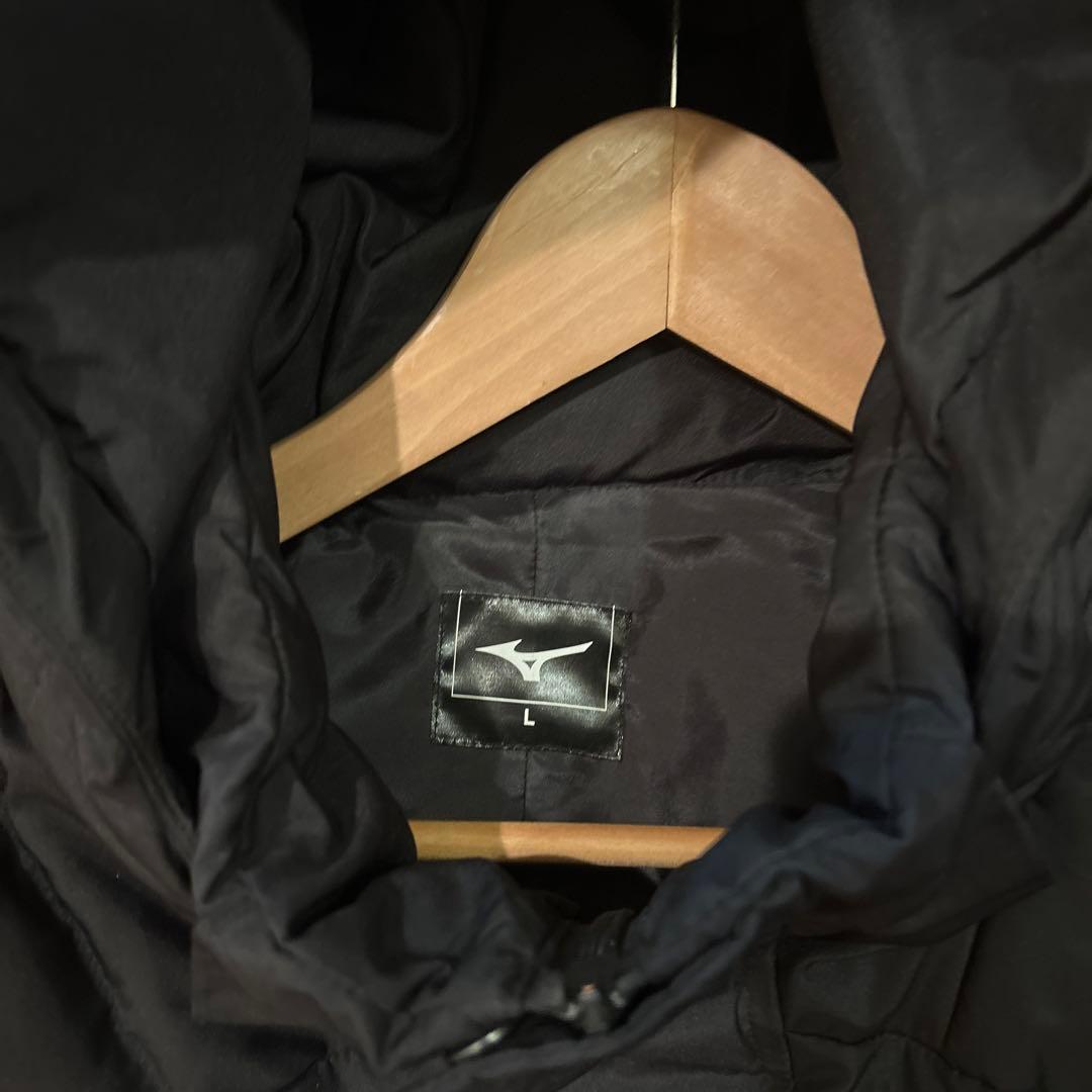Mizuno ブラック ダウンコート フード付き