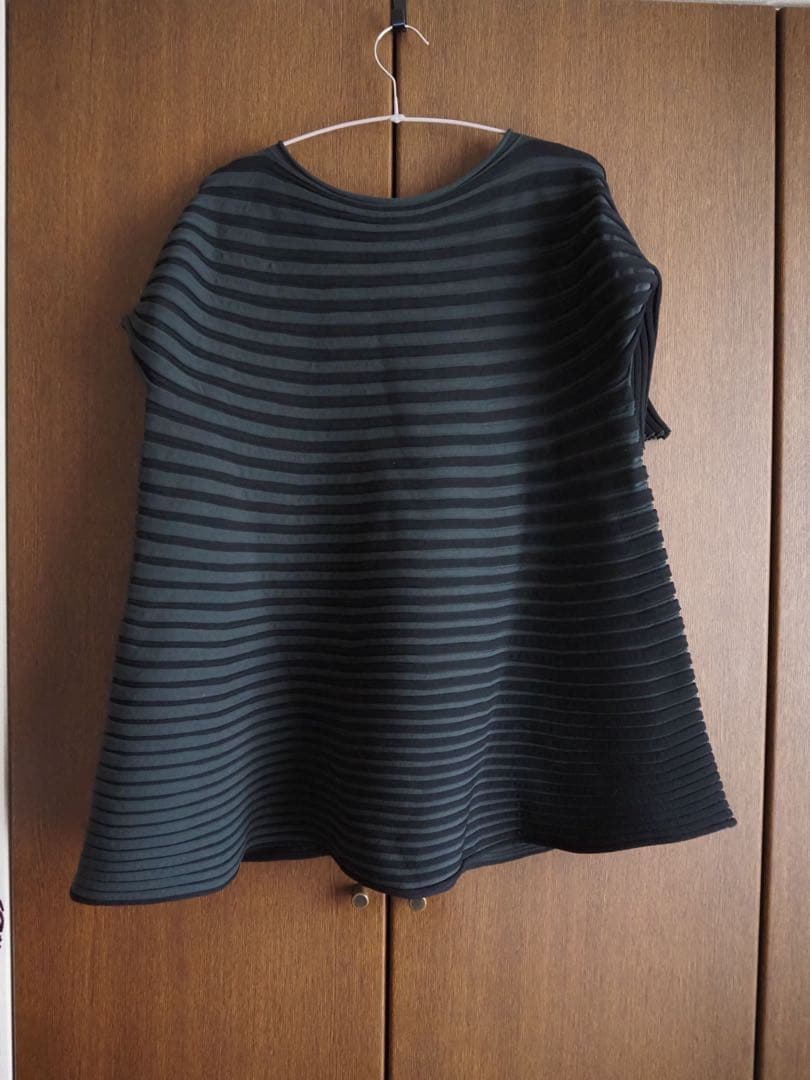 プリーツプリーズ　ストライプ 半袖チュニック