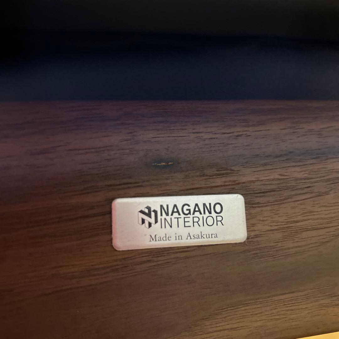 ナガノインテリア　 MOCOA 本革片アームチェア三人掛け　日本製