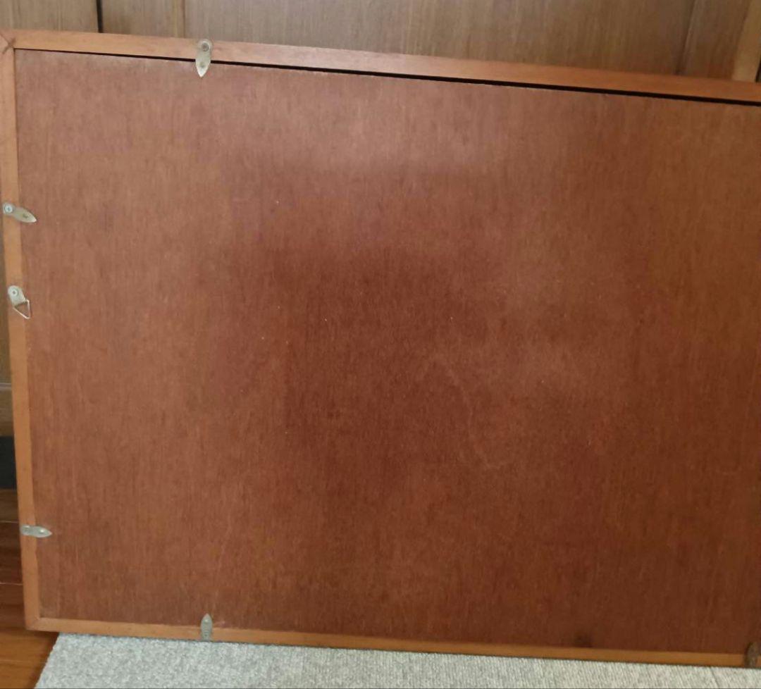 油彩画 大型作品 立体赤富士 美峰 額縁サイズ92.5✕42cm 日本美術工芸品