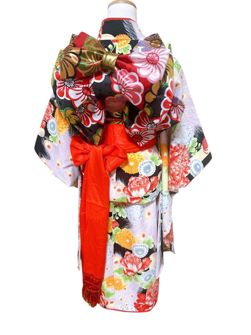 個性派フルセット♡七五三　7歳　女の子　一式　黒系　赤