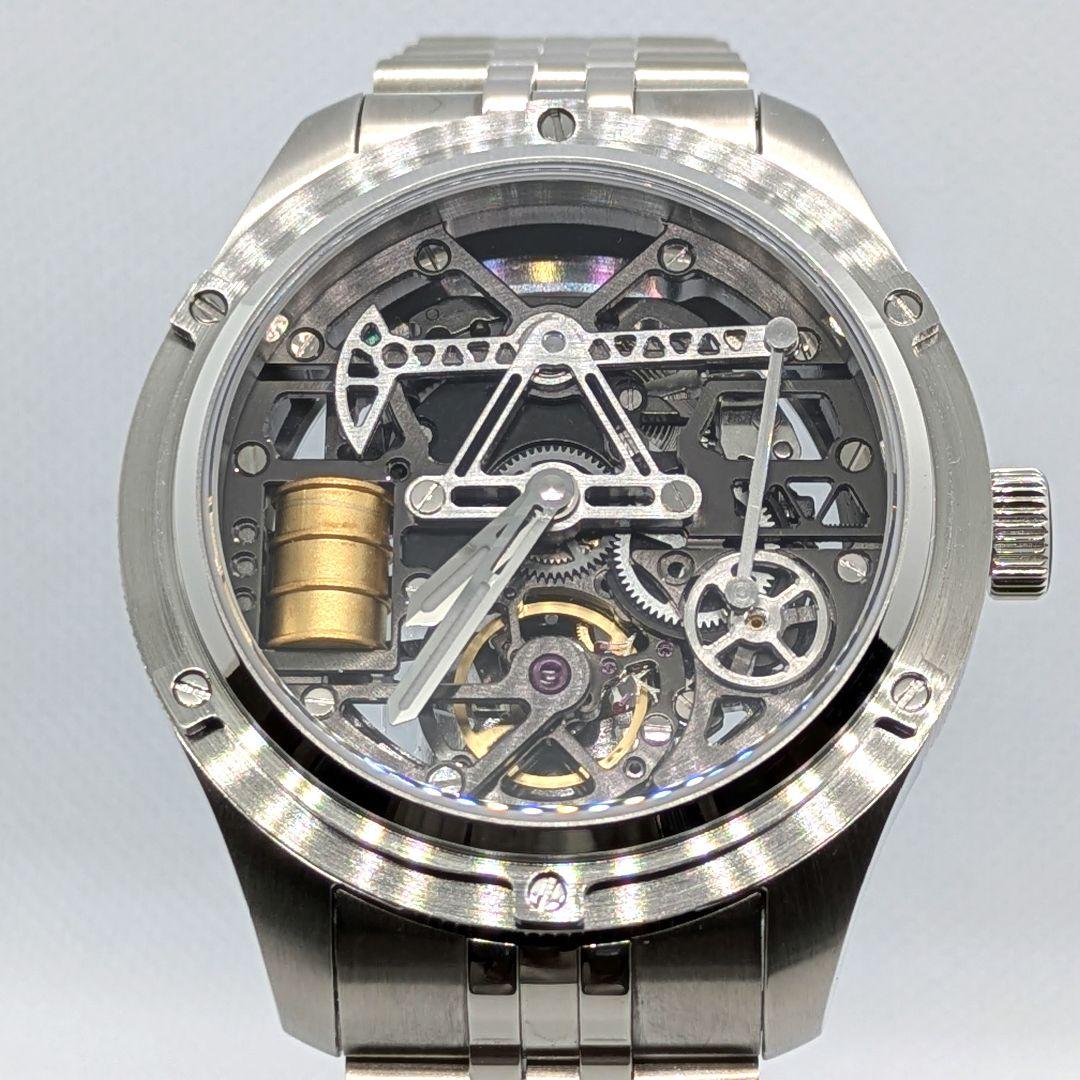 【新品未使用品】PINDU WATCH 自動巻き 機械式腕時計 スケルトン腕時計