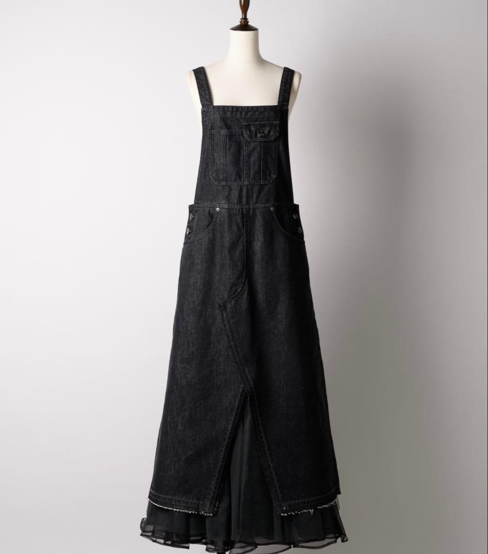 【ただいま60%オフ】Belle vintageチュールドッキングデニムサロペ