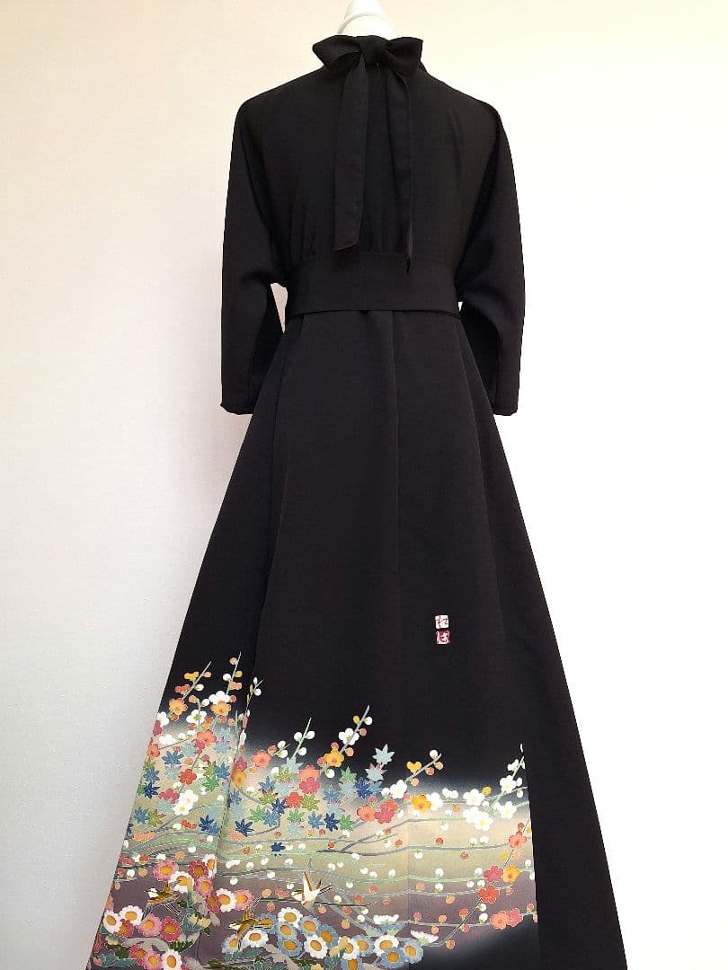 着物リメイクワンピース3694