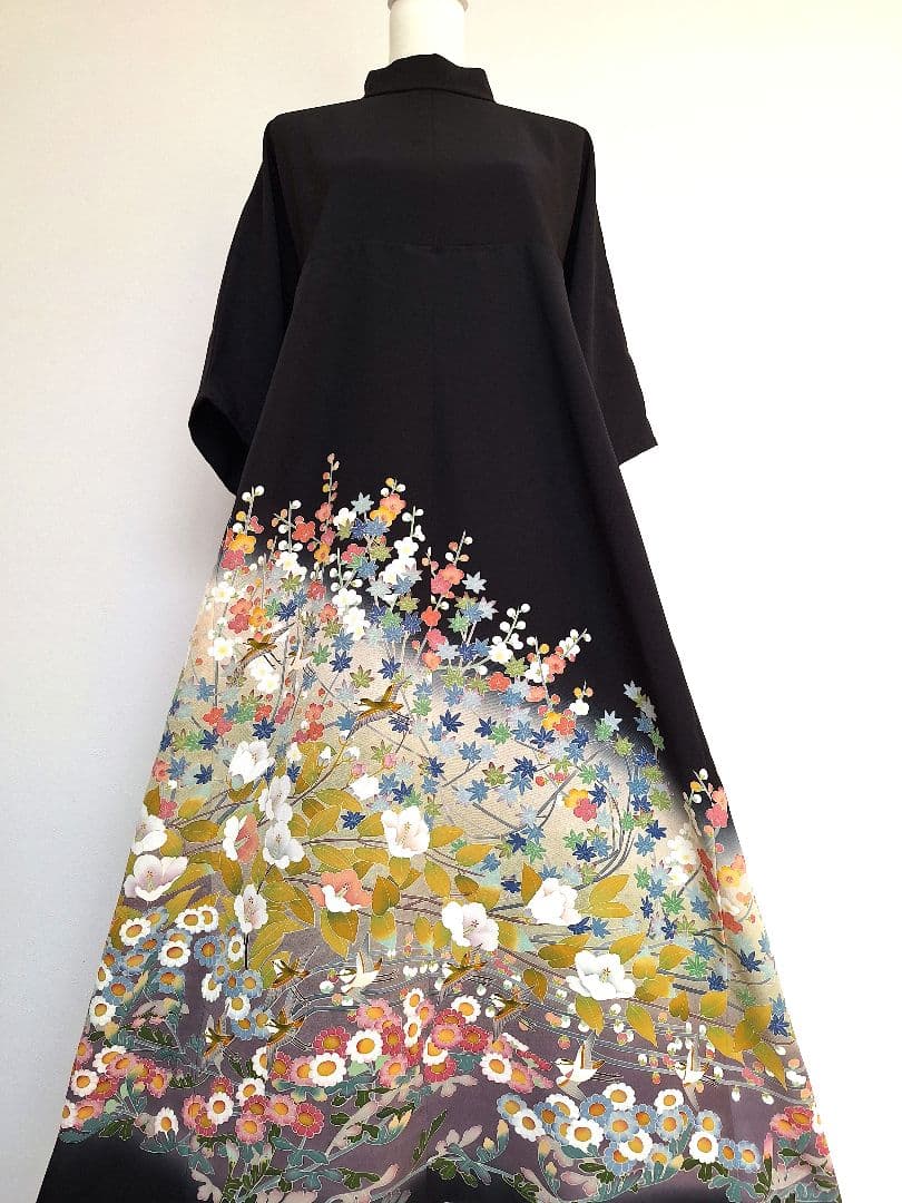 着物リメイクワンピース3694