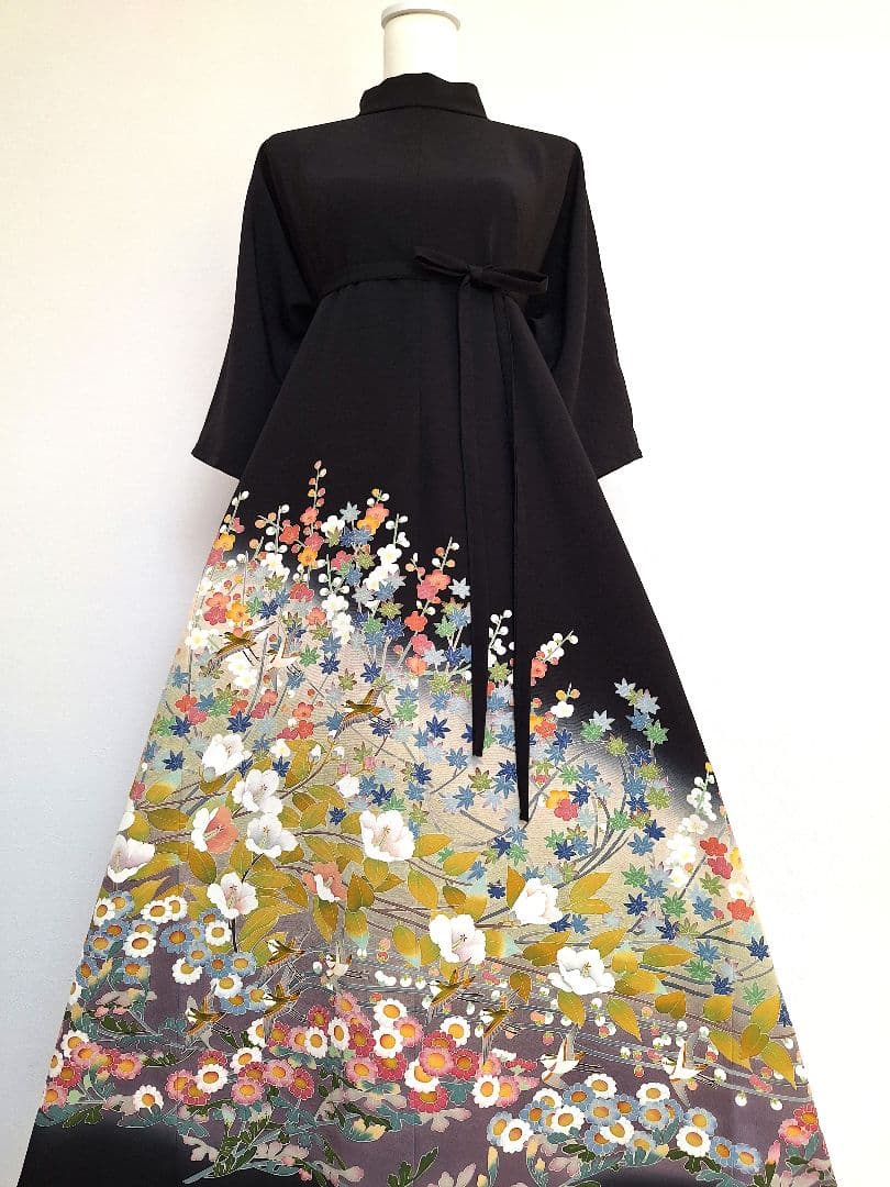 着物リメイクワンピース3694