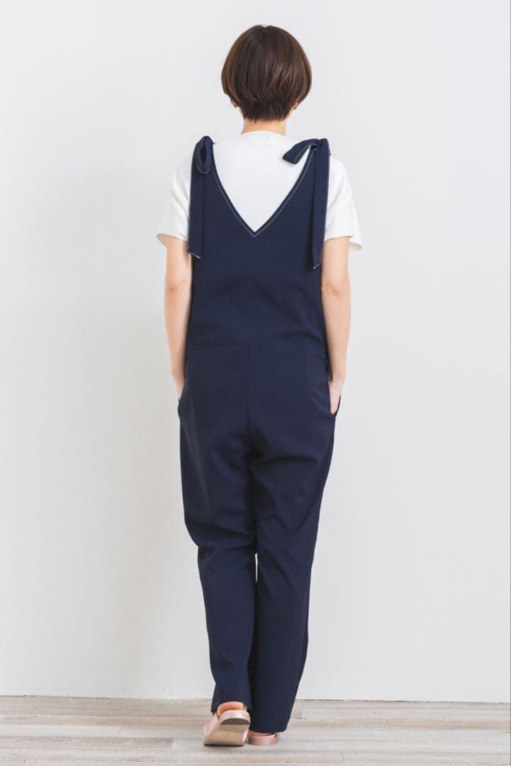 【さわさわ様】yori トリアセリボンサロペット 36 ネイビー