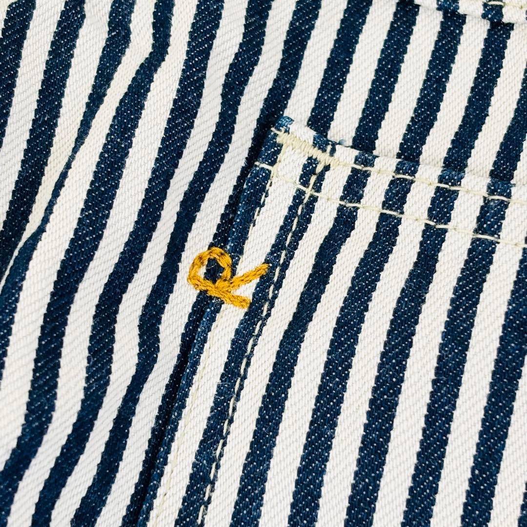 1685【極美品】45R 小麦デニムの908ペインターパンツ ヒッコリーパンツ