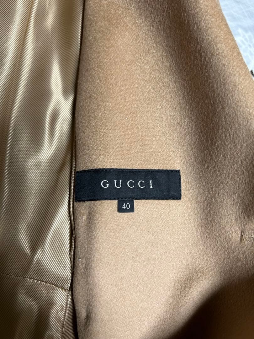 GUCCI ベージュ ダブルブレスト ロングコート　サイズ　40