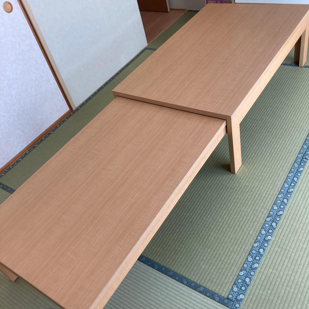 絆最大224.5センチ⭐︎120センチ　ナチュラルウッド 伸縮式テーブル