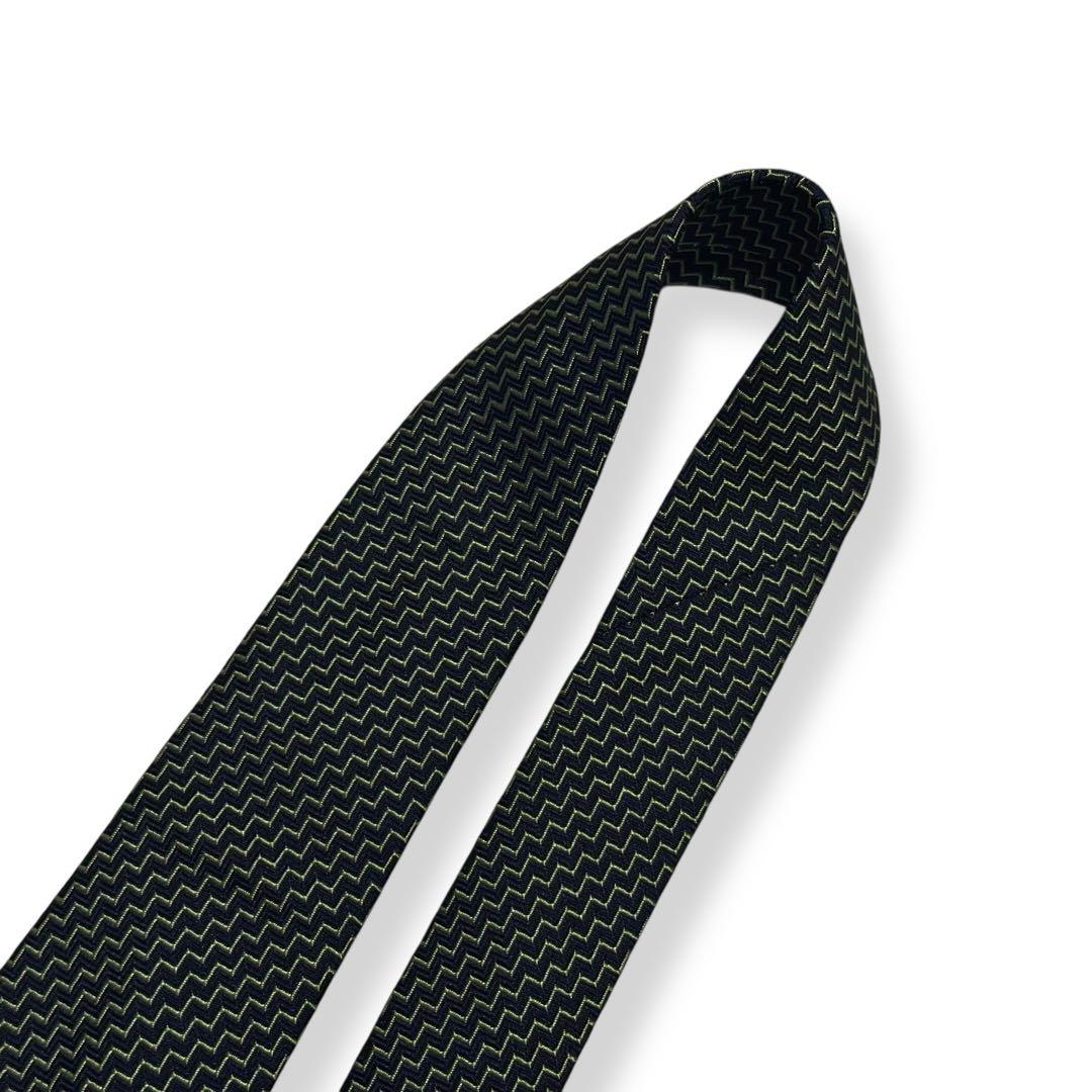 美品✨HERMES ネクタイ　エルメス　ジャガード　ブラック　グリーン　高級