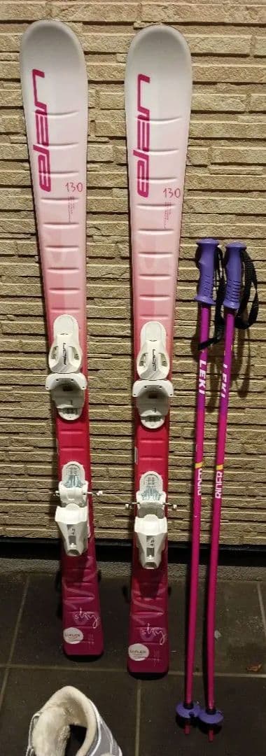 【elan】130cm ピンクスキーセット　ジュニア 女の子　5点セット