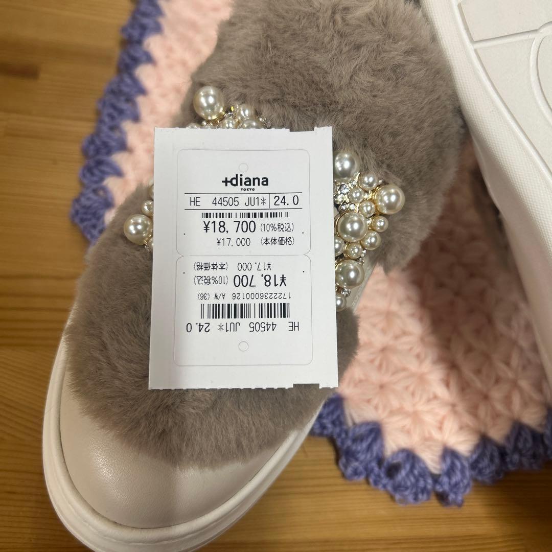 おすすめ✨ファー パール装飾 スリッポンスニーカー