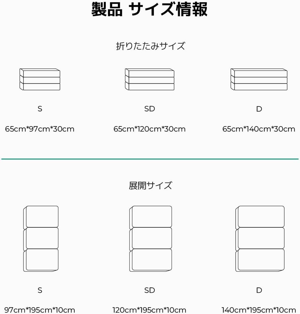 マットレス シングル 高反発 分解可能 洗えるカバー 97x195x10cm