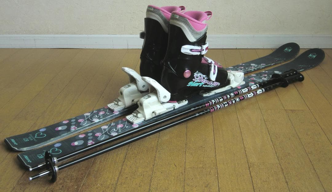 ■■11月限定■送料無料■Hart■子供用スキーセット■128/23■WAX■■