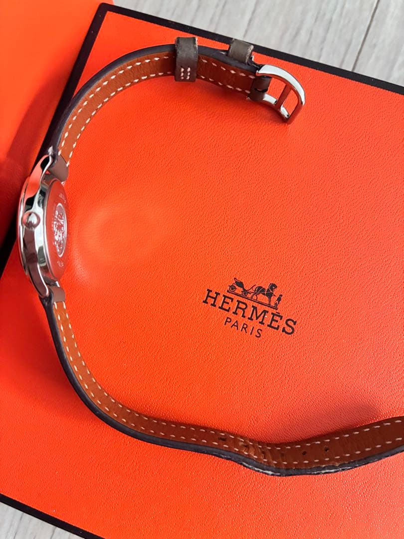 スリムドゥHERMES 腕時計 クォーツ シルバー/エトゥープ