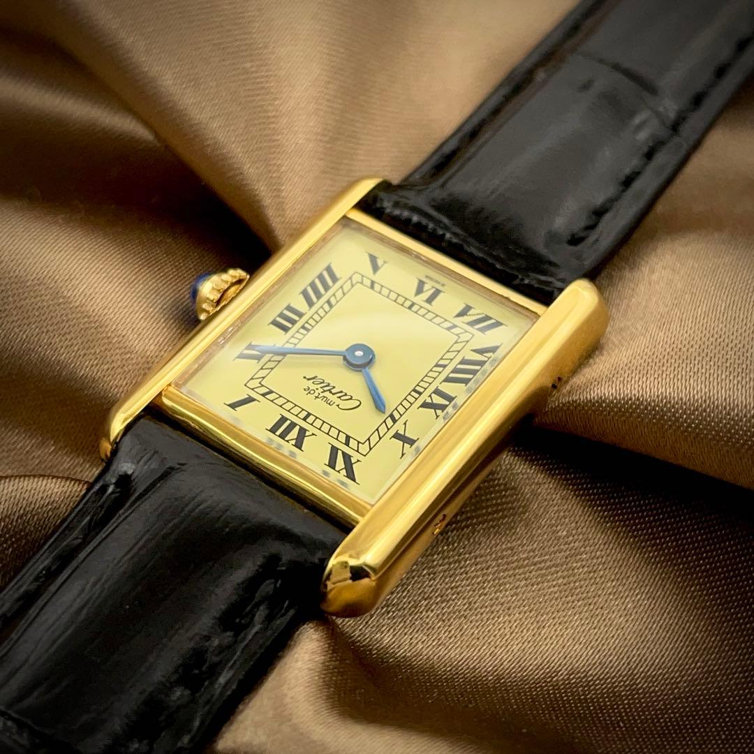 T215 カルティエ ヴェルメイユ マストタンクSM アイボリー文字盤 クォーツ