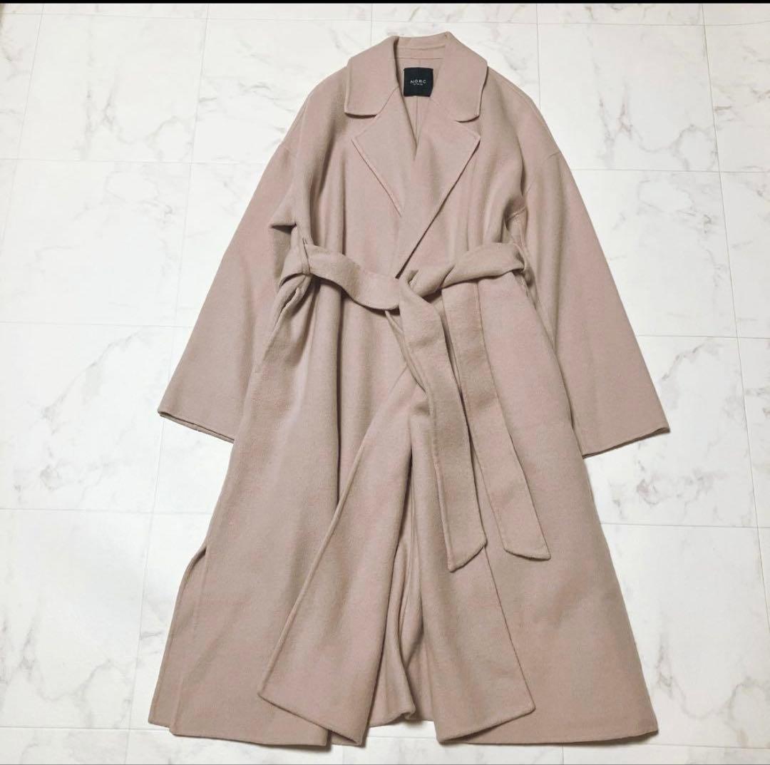 NORC ノーク　ウールリバーコート　ベルト　ベージュ　サイズ1