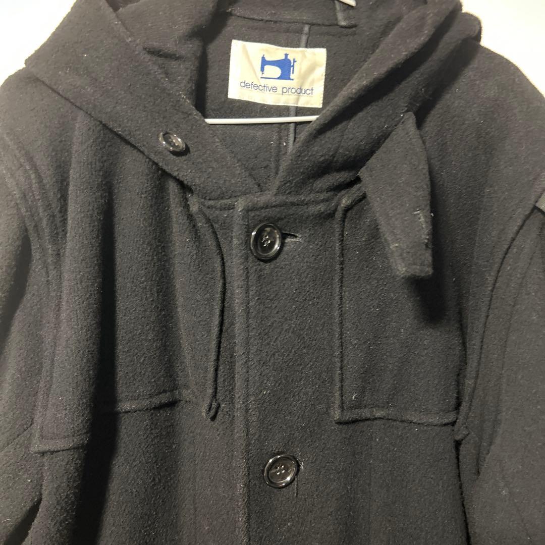 defective product フード付きダッフルコート 黒