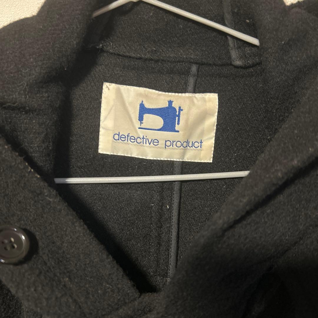 defective product フード付きダッフルコート 黒