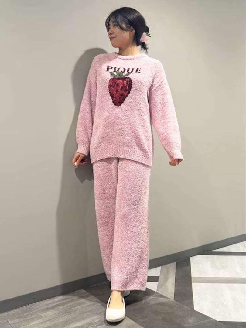 【新品】ジェラートピケ　メランジストロベリージャガードプルオーバー 本日掲載終了