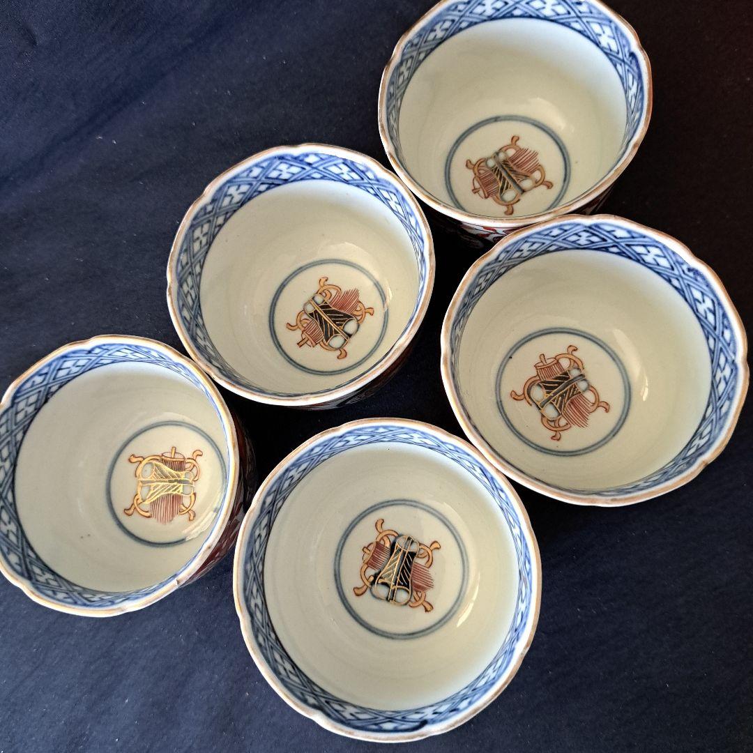 「スマートな向付(むこうずけ)その② 直径7.5cm」古伊万里 3客セット 骨董