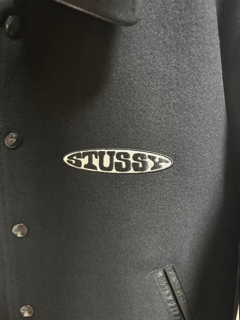 【新品】STUSSY GLOBE VARSITY JACKET ブラック M