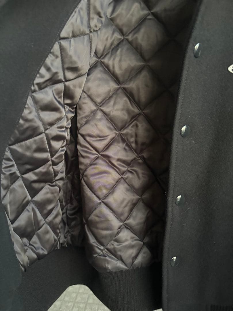 【新品】STUSSY GLOBE VARSITY JACKET ブラック M