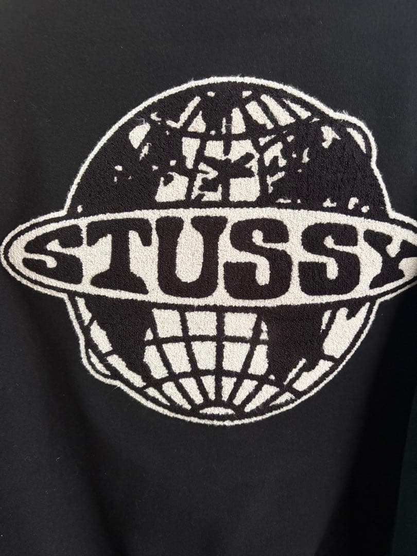 【新品】STUSSY GLOBE VARSITY JACKET ブラック M