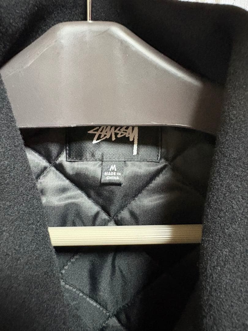 【新品】STUSSY GLOBE VARSITY JACKET ブラック M