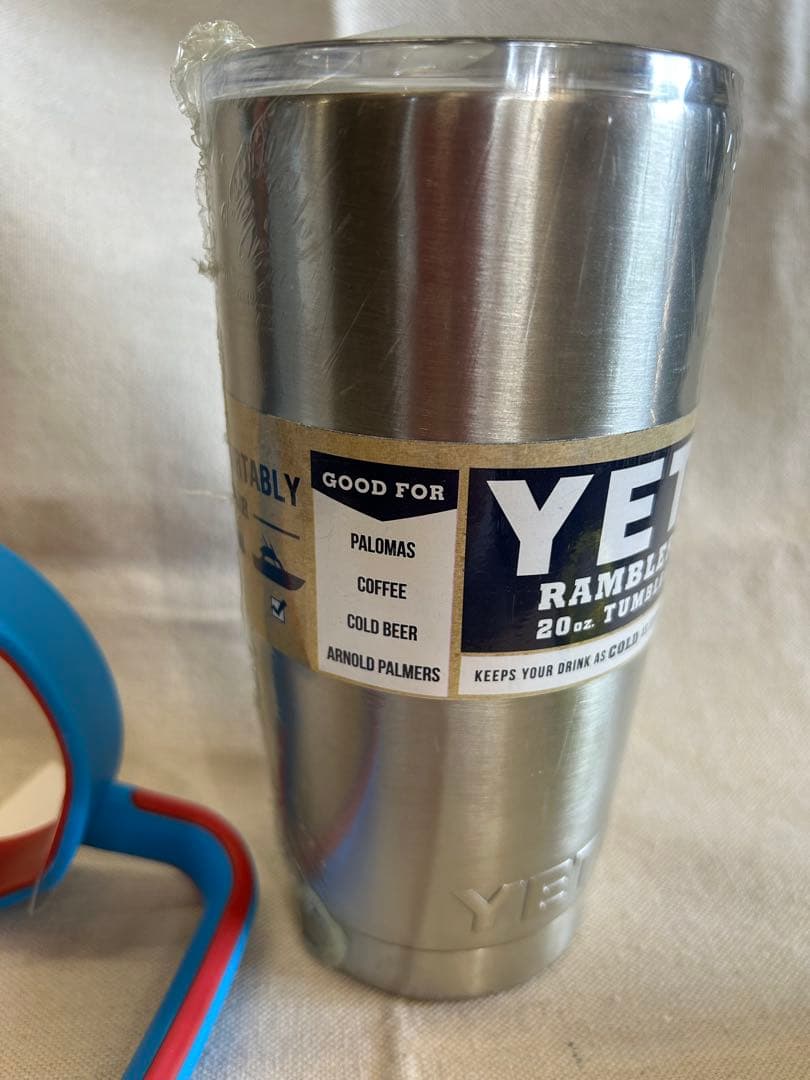 【新品】YETI ランブラー　タンブラー　20oz シルバー【ハンドル付き】