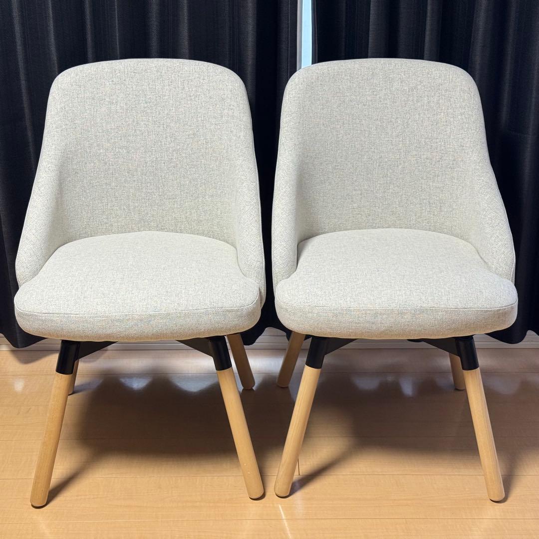 IKEA ヤンオロフ 2脚セット 回転ダイニングチェア ベージュ