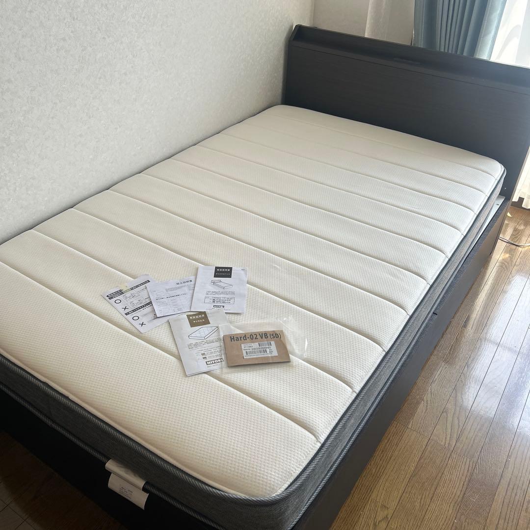 【破格】ニトリ セミダブル ベッドフレーム＋マットレス 収納付き コンセント付き
