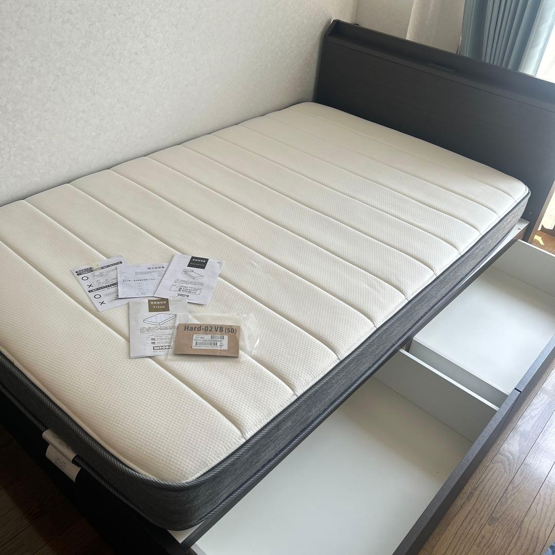 【破格】ニトリ セミダブル ベッドフレーム＋マットレス 収納付き コンセント付き