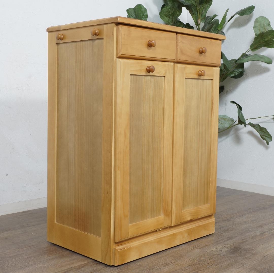 訳あり　　食器棚　天板タイル　ダストボックス　ゴミ箱 25L×2