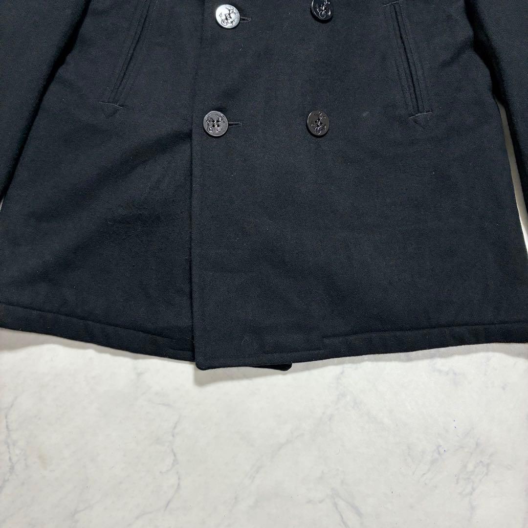 美品✨U.S.NAVY DSCPウール ピーコート 米軍実物 42 XL相当 黒