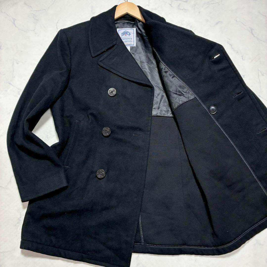 美品✨U.S.NAVY DSCPウール ピーコート 米軍実物 42 XL相当 黒