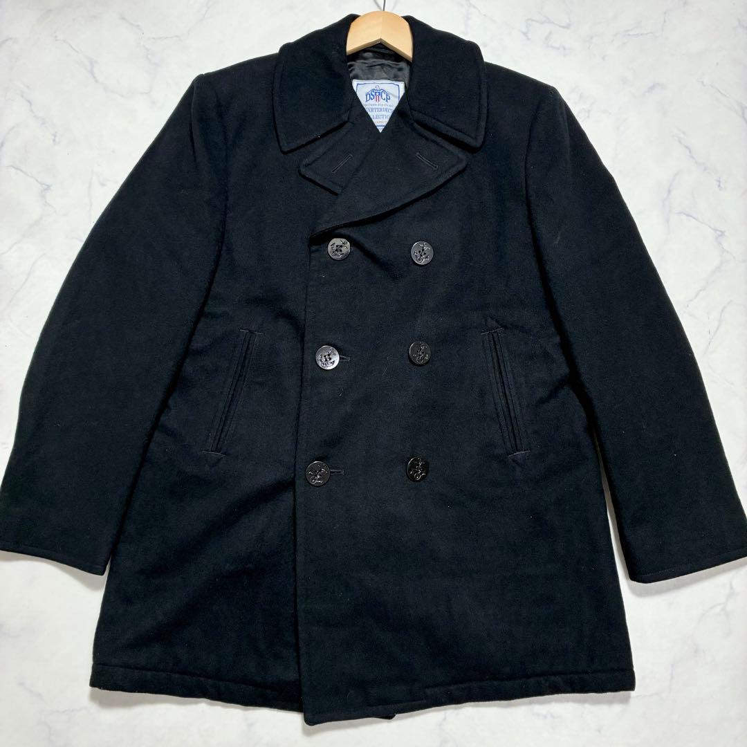 美品✨U.S.NAVY DSCPウール ピーコート 米軍実物 42 XL相当 黒